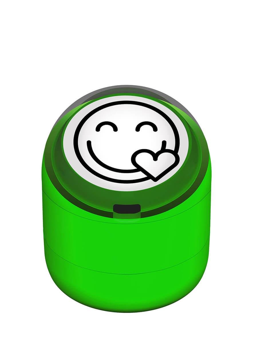 Gülen Emoji Kalp Motivasyon Kaşesi 22mm Yuvarlak Teknobutik.com'da