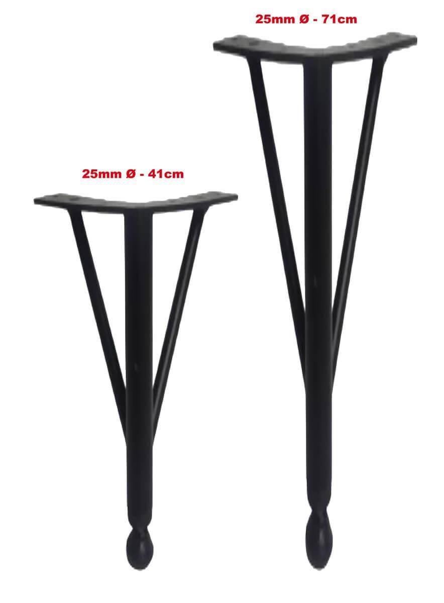 41cm 25mm Ø Üçlü Firkete Masa Ayağı Teknobutik.com'da