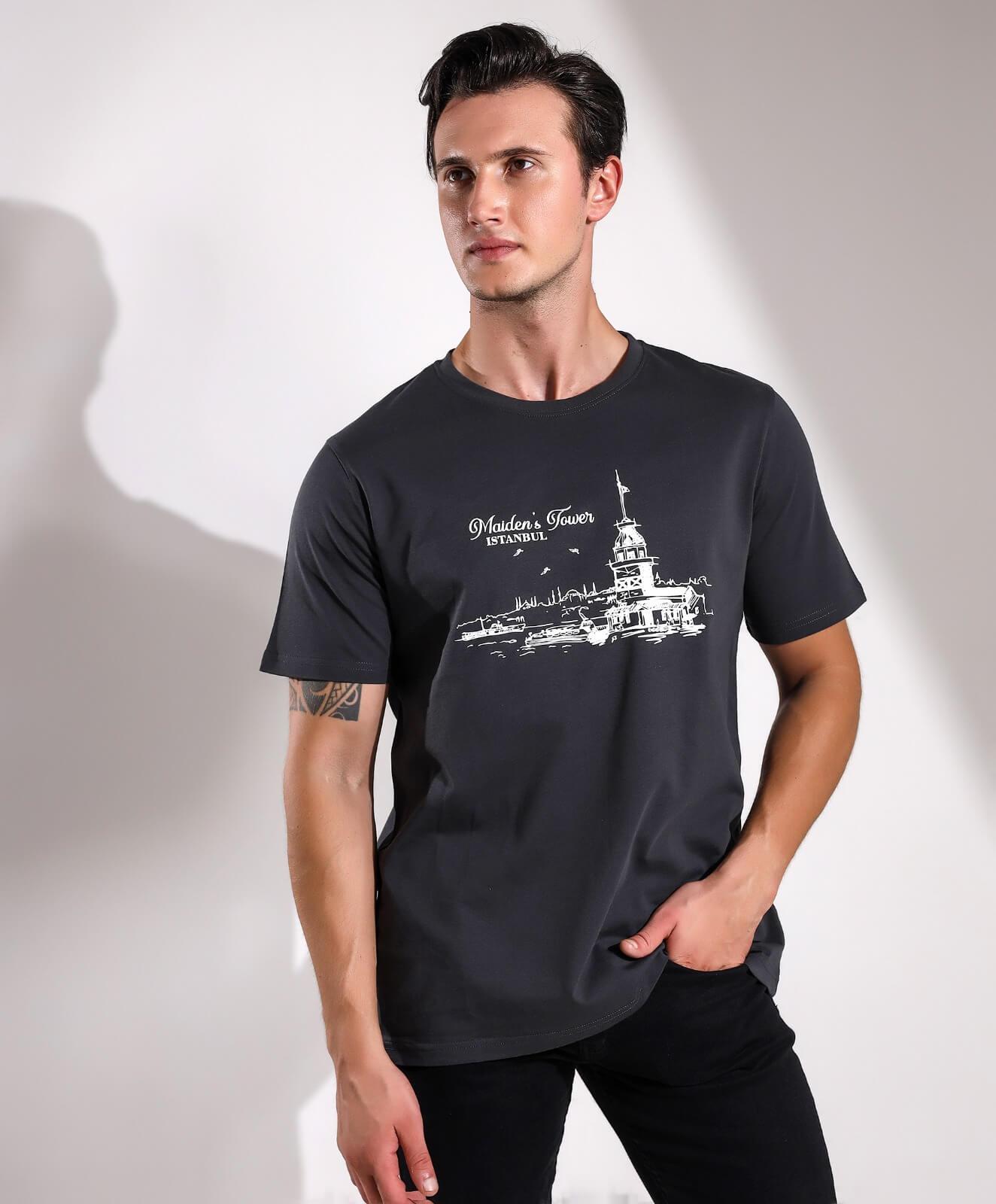 Maiden's Tower İstanbul Baskılı Regular Kalıp T-shirt Teknobutik.com'da