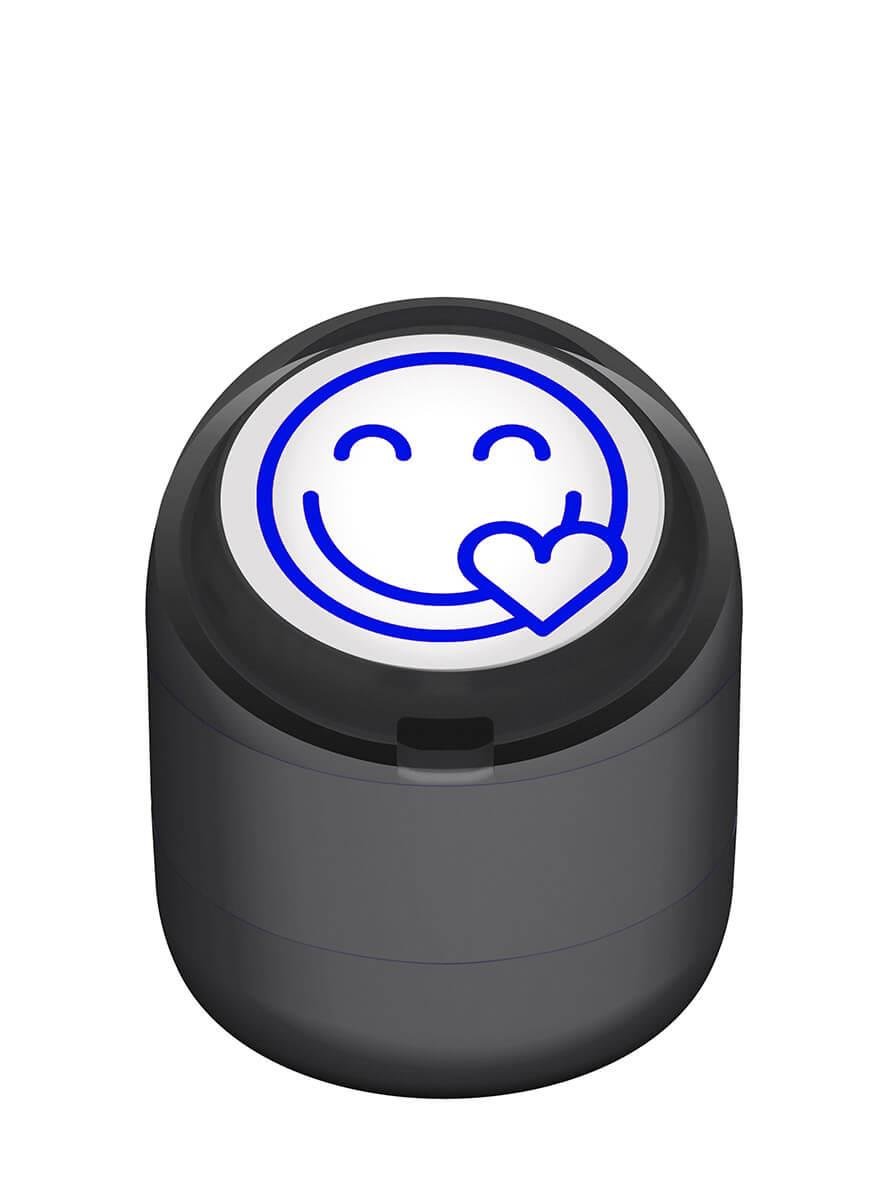 Gülen Emoji Kalp Motivasyon Kaşesi 22mm Yuvarlak Teknobutik.com'da