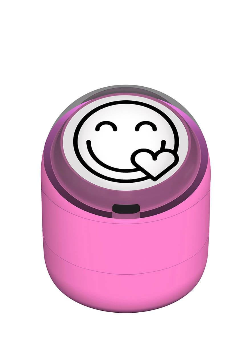 Gülen Emoji Kalp Motivasyon Kaşesi 22mm Yuvarlak Teknobutik.com'da