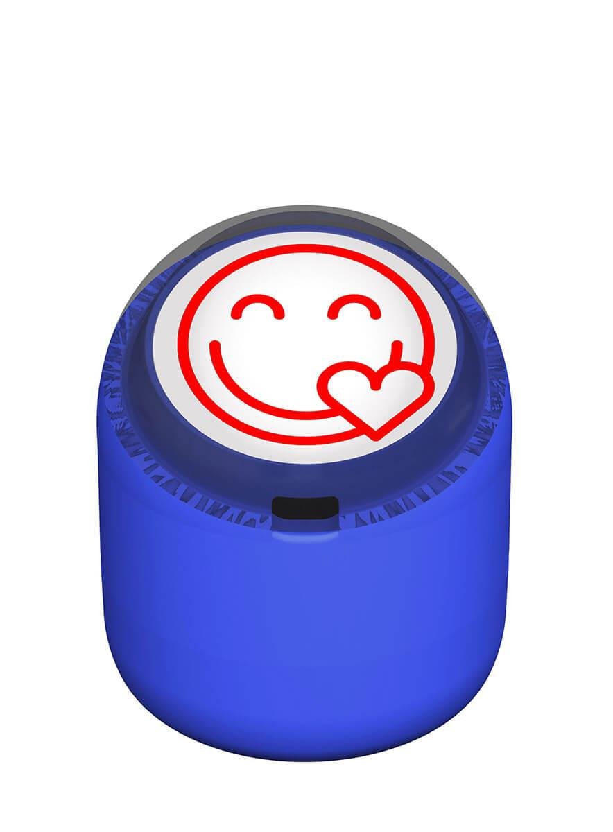 Gülen Emoji Kalp Motivasyon Kaşesi 22mm Yuvarlak Teknobutik.com'da