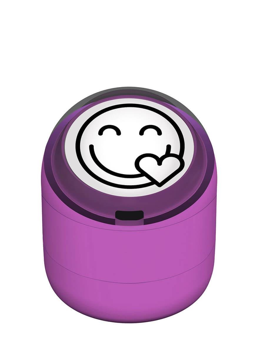 Gülen Emoji Kalp Motivasyon Kaşesi 22mm Yuvarlak Teknobutik.com'da