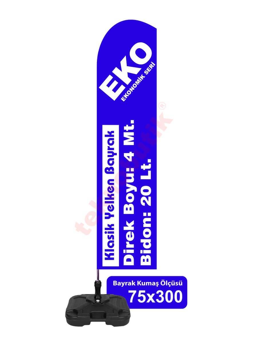 75x300 Eko Klasik Yelken Bayrak Baskılı Teknobutik.com'da