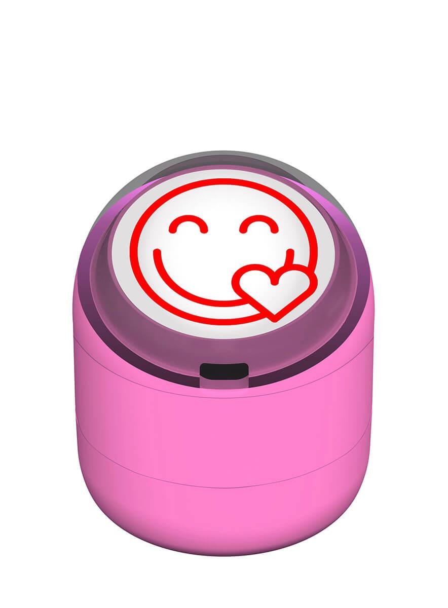 Gülen Emoji Kalp Motivasyon Kaşesi 22mm Yuvarlak Teknobutik.com'da