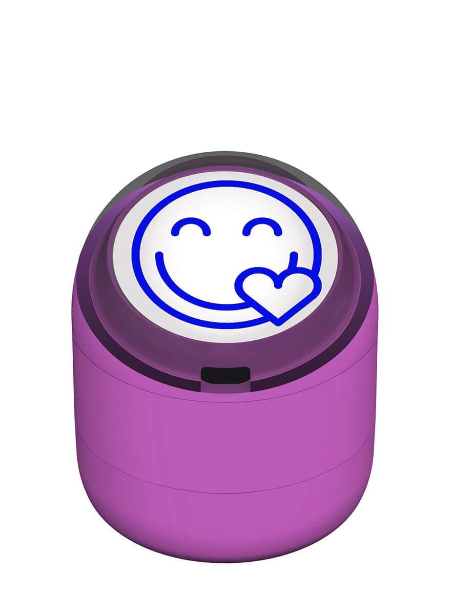 Gülen Emoji Kalp Motivasyon Kaşesi 22mm Yuvarlak Teknobutik.com'da