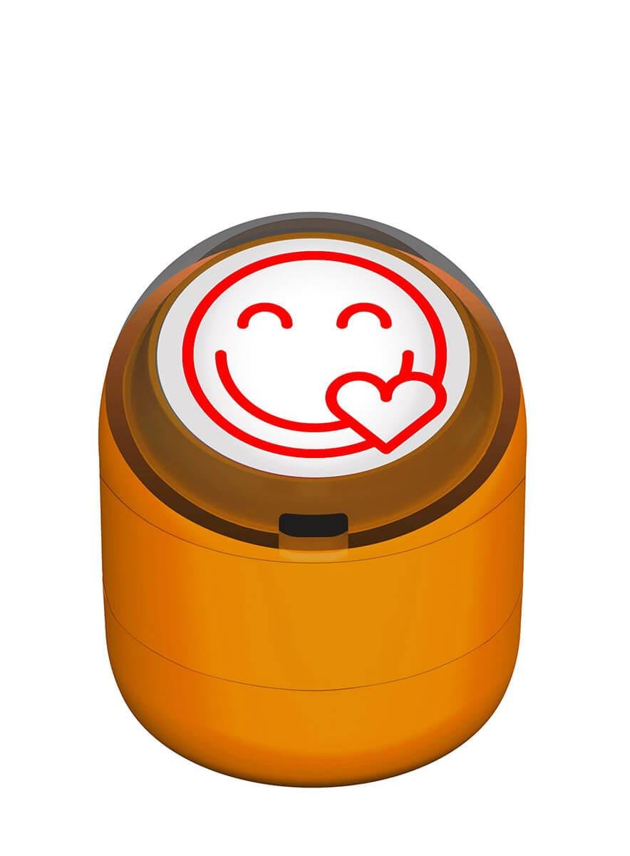 Gülen Emoji Kalp Motivasyon Kaşesi 22mm Yuvarlak Teknobutik.com'da