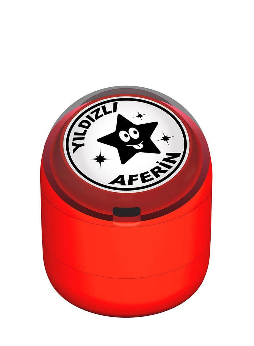 Yıldızlı Aferin Motivasyon Kaşesi 22mm Yuvarlak Teknobutik.com'da