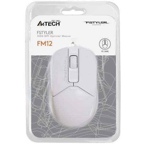 A4 Tech FM12 Mouse USB Beyaz 1200DPI Teknobutik.com'da