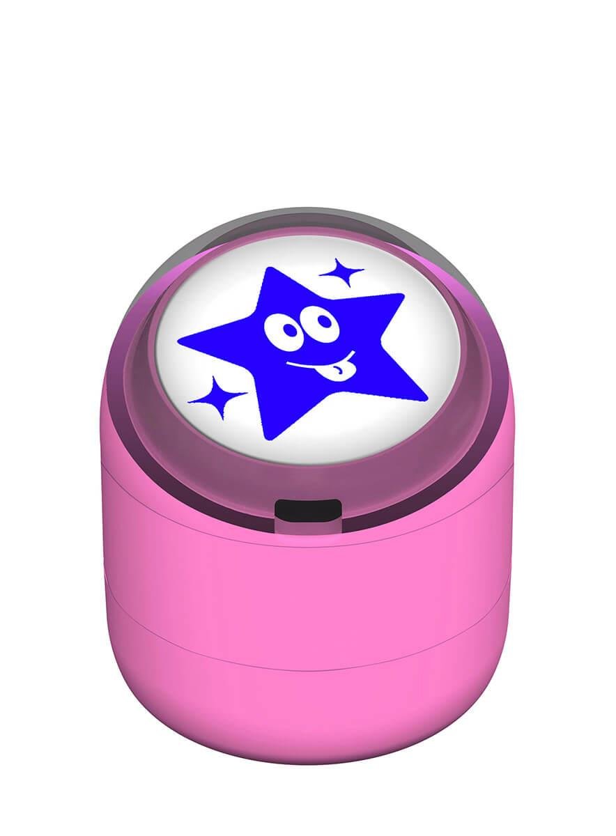 Şakacı Yıldız Emojili Motivasyon Kaşesi 22mm Yuvarlak Teknobutik.com'da