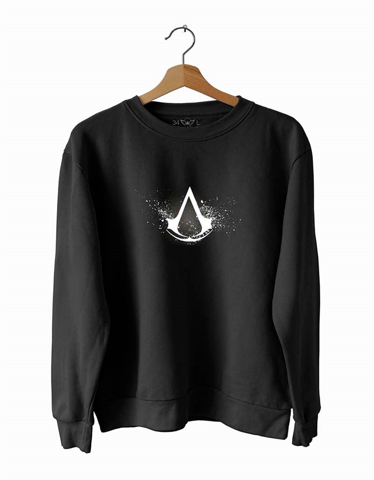 Ass Basklı Slim Fit Pamuk Sweatshirt