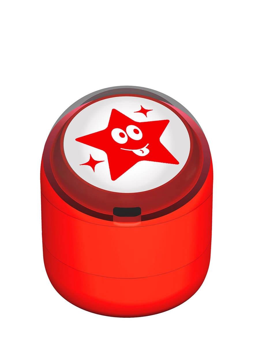 Şakacı Yıldız Emojili Motivasyon Kaşesi 22mm Yuvarlak Teknobutik.com'da