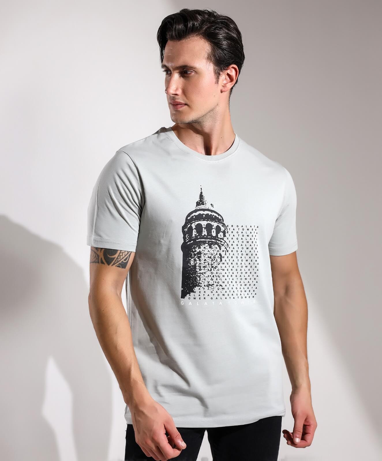 Galata Tower Baskılı Regular Kalıp T-shirt Teknobutik.com'da