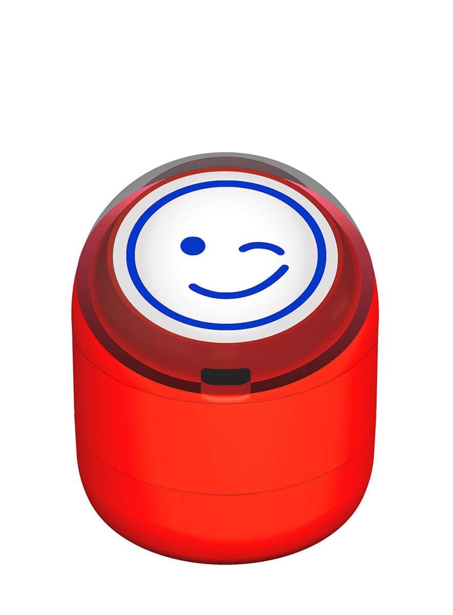 Göz Kırpan Gülen Emoji Motivasyon Kaşesi 22mm Yuvarlak Teknobutik.com'da