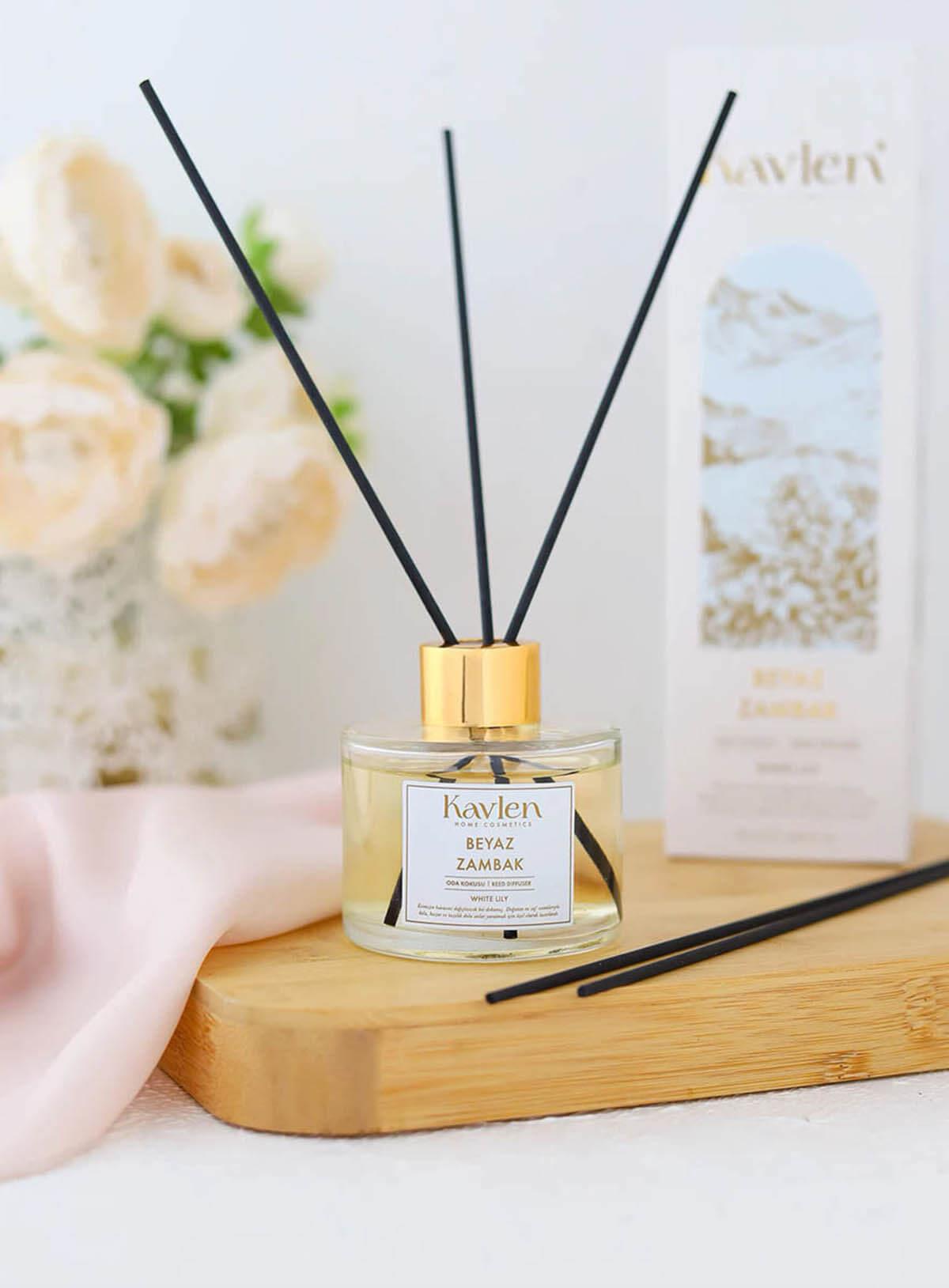 Beyaz Zambak Çubuklu Oda Kokusu 120ml Kavlen Teknobutik.com'da