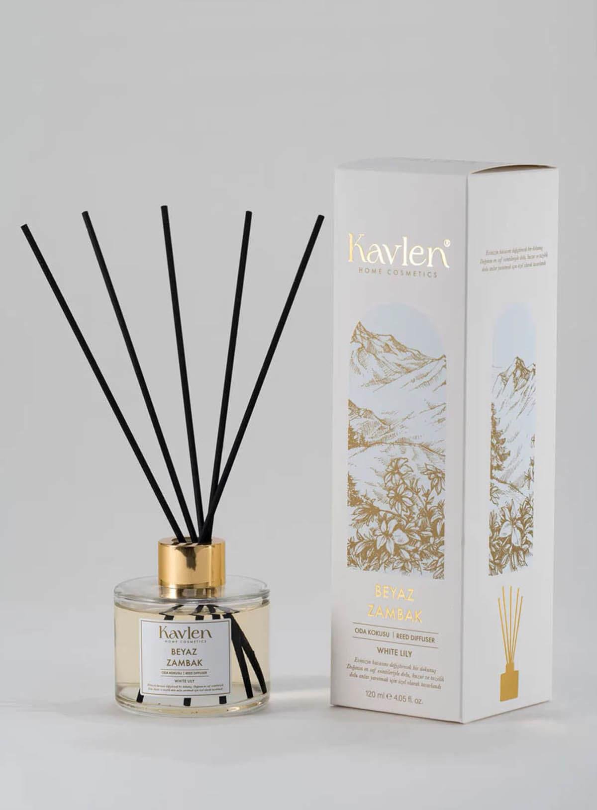 Beyaz Zambak Çubuklu Oda Kokusu 120ml Kavlen Teknobutik.com'da