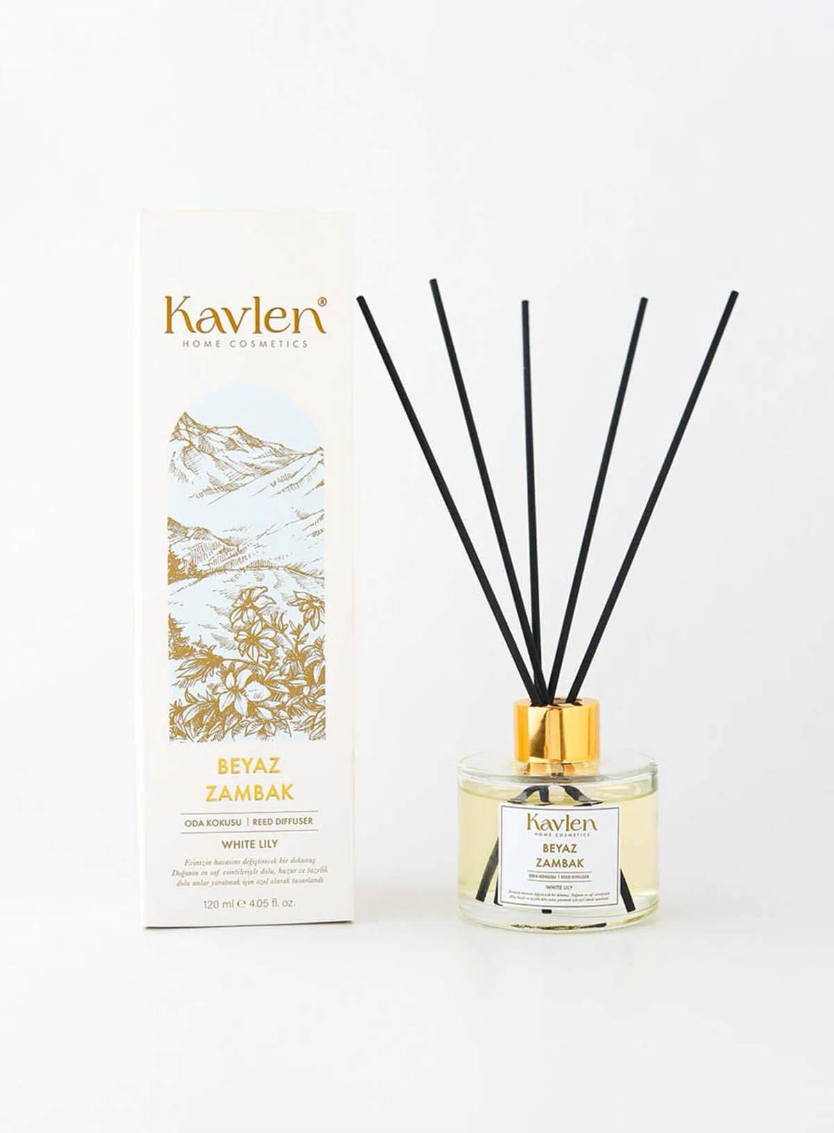 Beyaz Zambak Çubuklu Oda Kokusu 120ml Kavlen Teknobutik.com'da