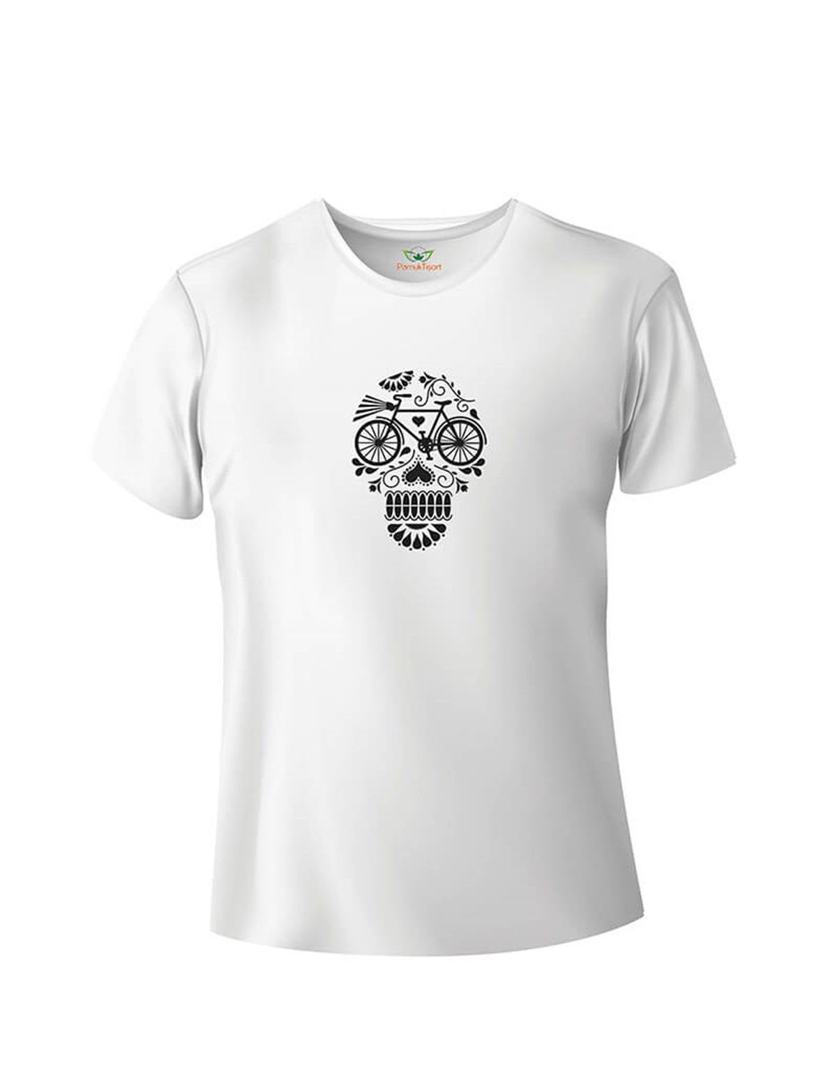 Bisiklet Kuru Kafa Baskılı Basic Tshirt