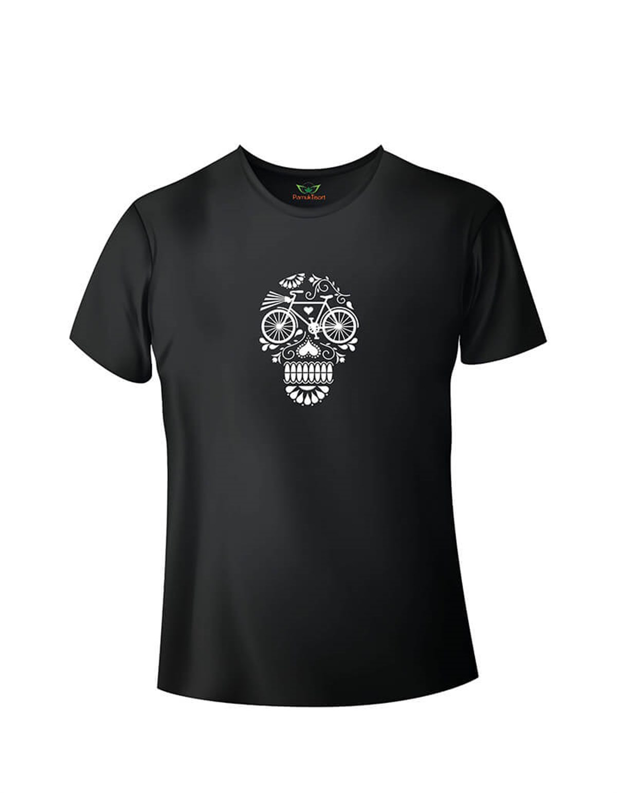 Bisiklet Kuru Kafa Baskılı Basic Tshirt