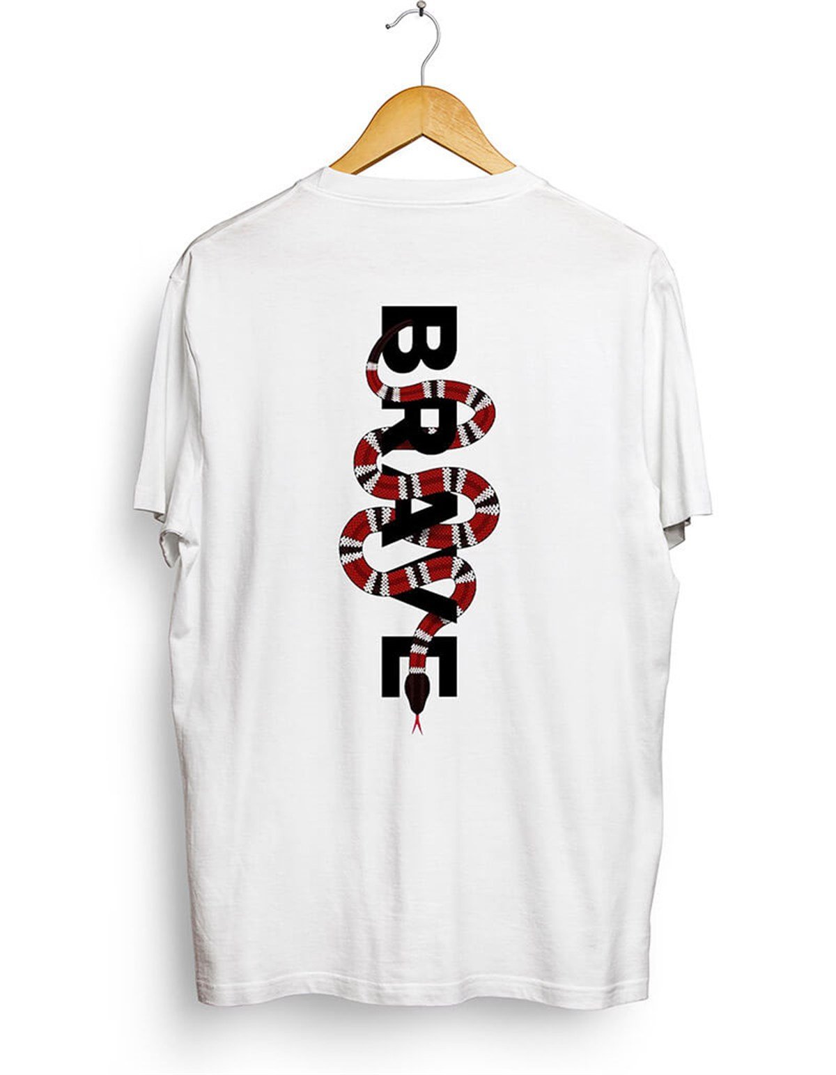 Brave Ön Arka Baskılı Oversize Bol Kalıp T-shirt