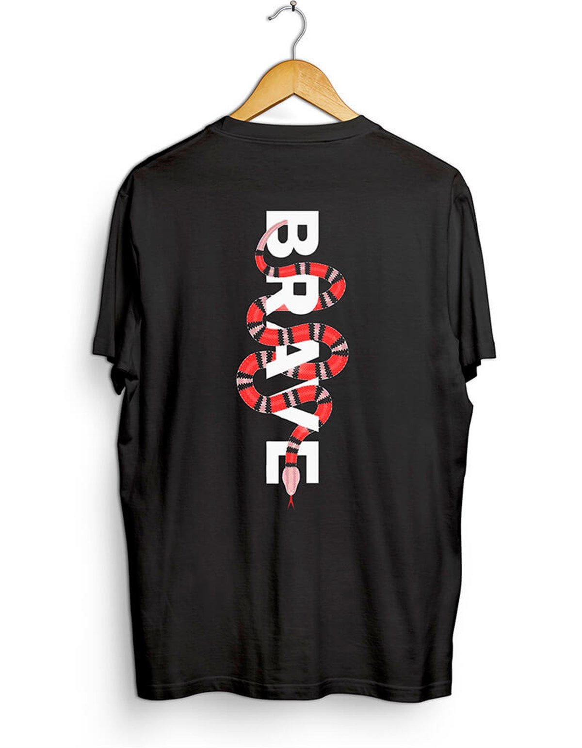 Brave Ön Arka Baskılı Oversize Bol Kalıp T-shirt