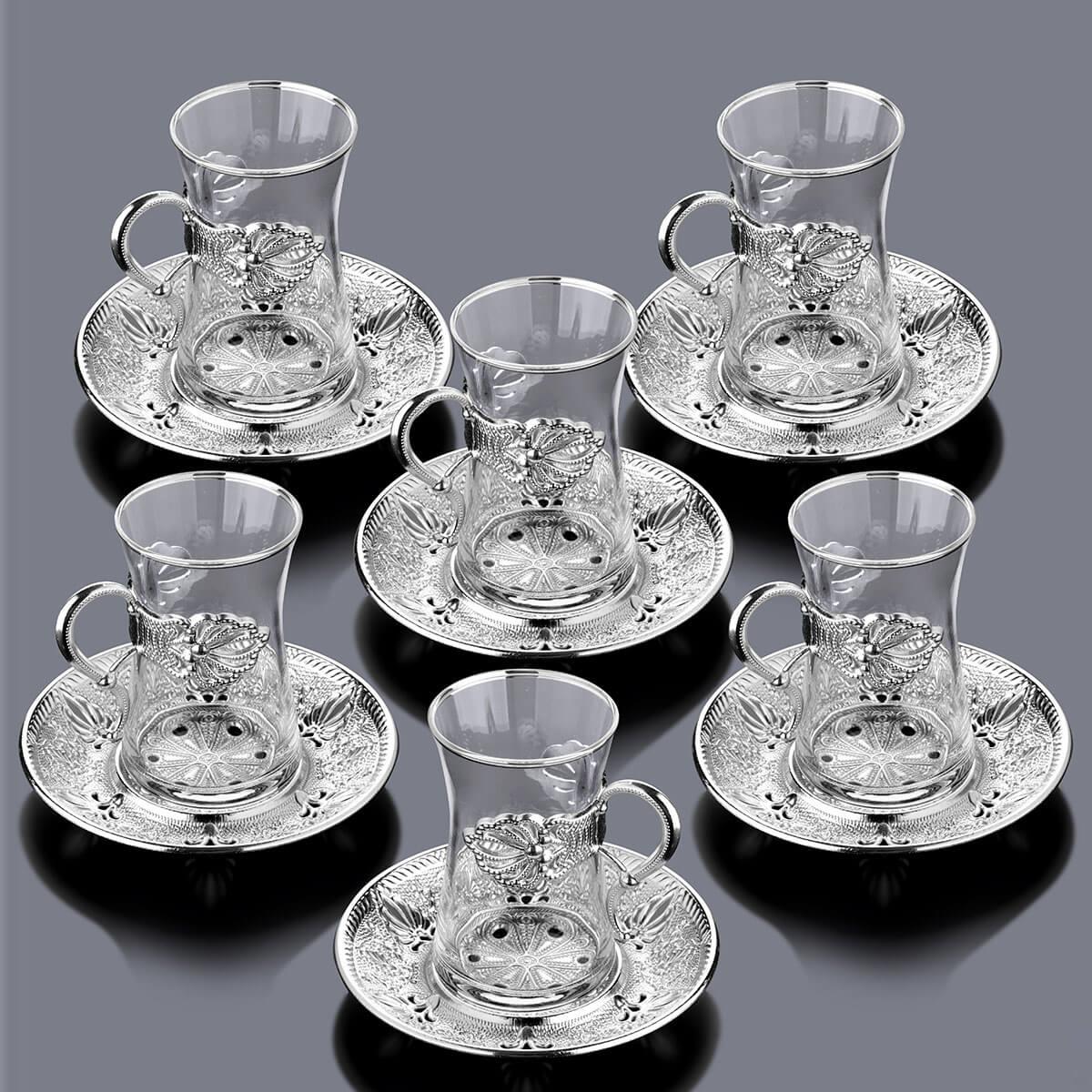 Busem Sefa Çay Seti 18 Parça-Nikel Teknobutik.com'da