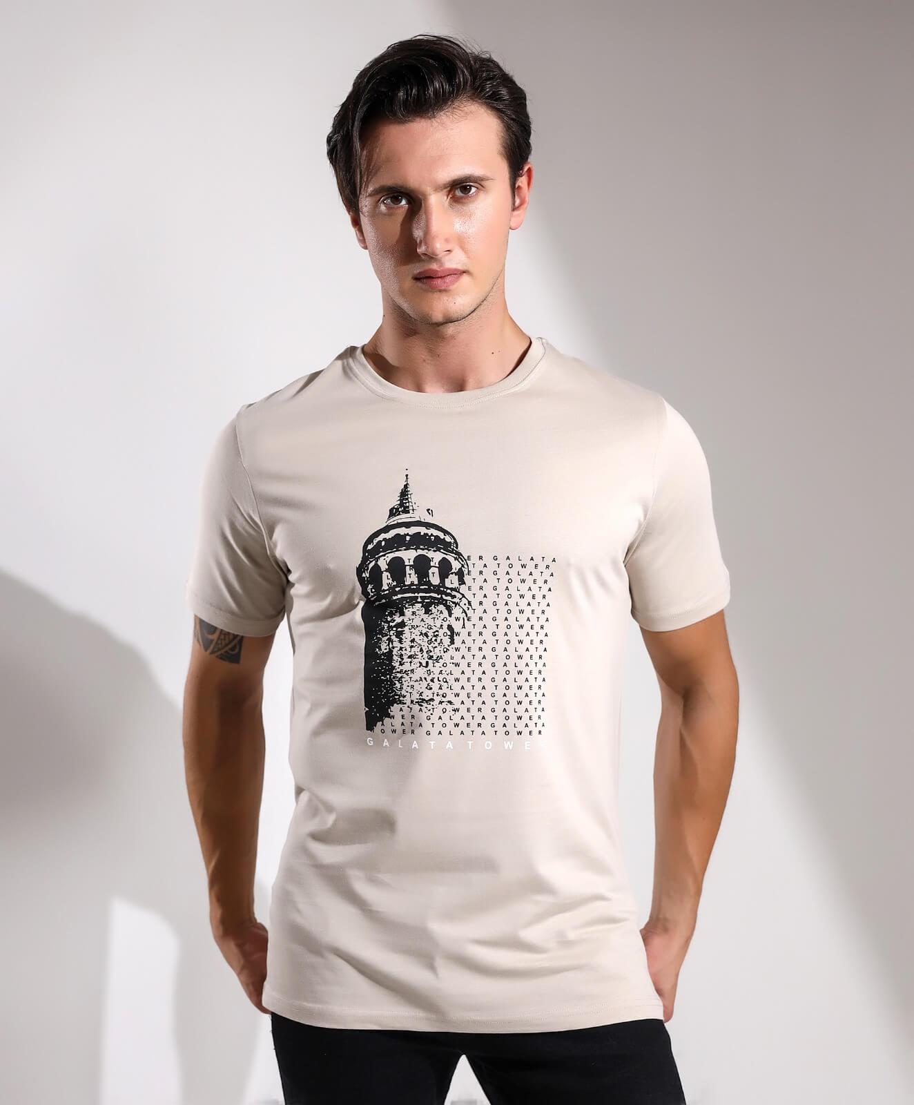 Galata Tower Baskılı Regular Kalıp T-shirt Teknobutik.com'da