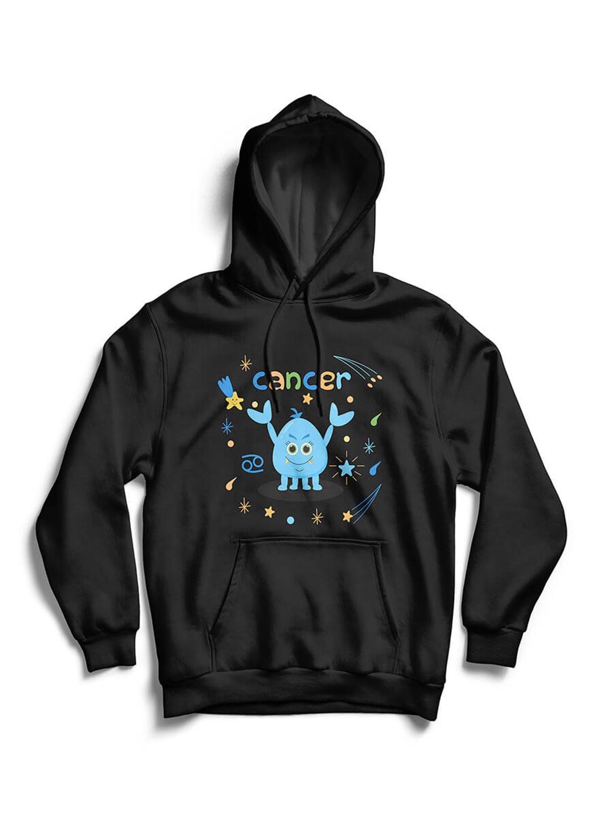 Cancer Yengeç Burcu Baskılı 124 Kapüşonlu Hoodie Teknobutik.com'da