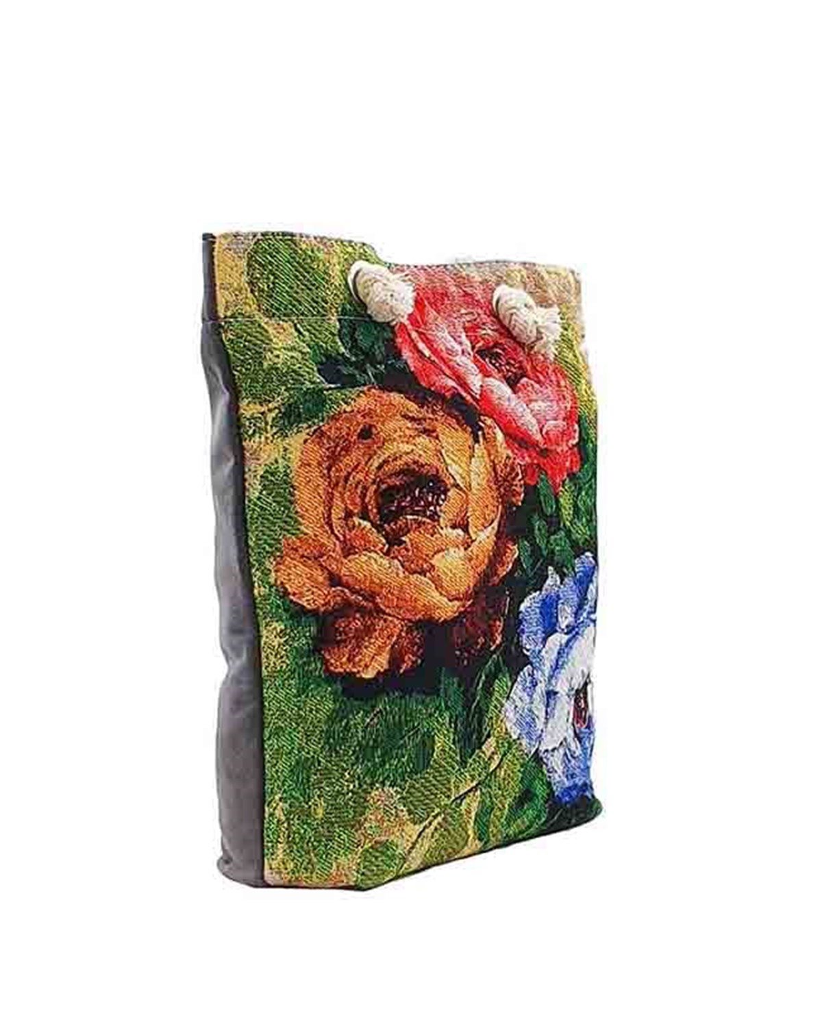 Çiçek Desenli Goblen Dokuma Heybe Çanta