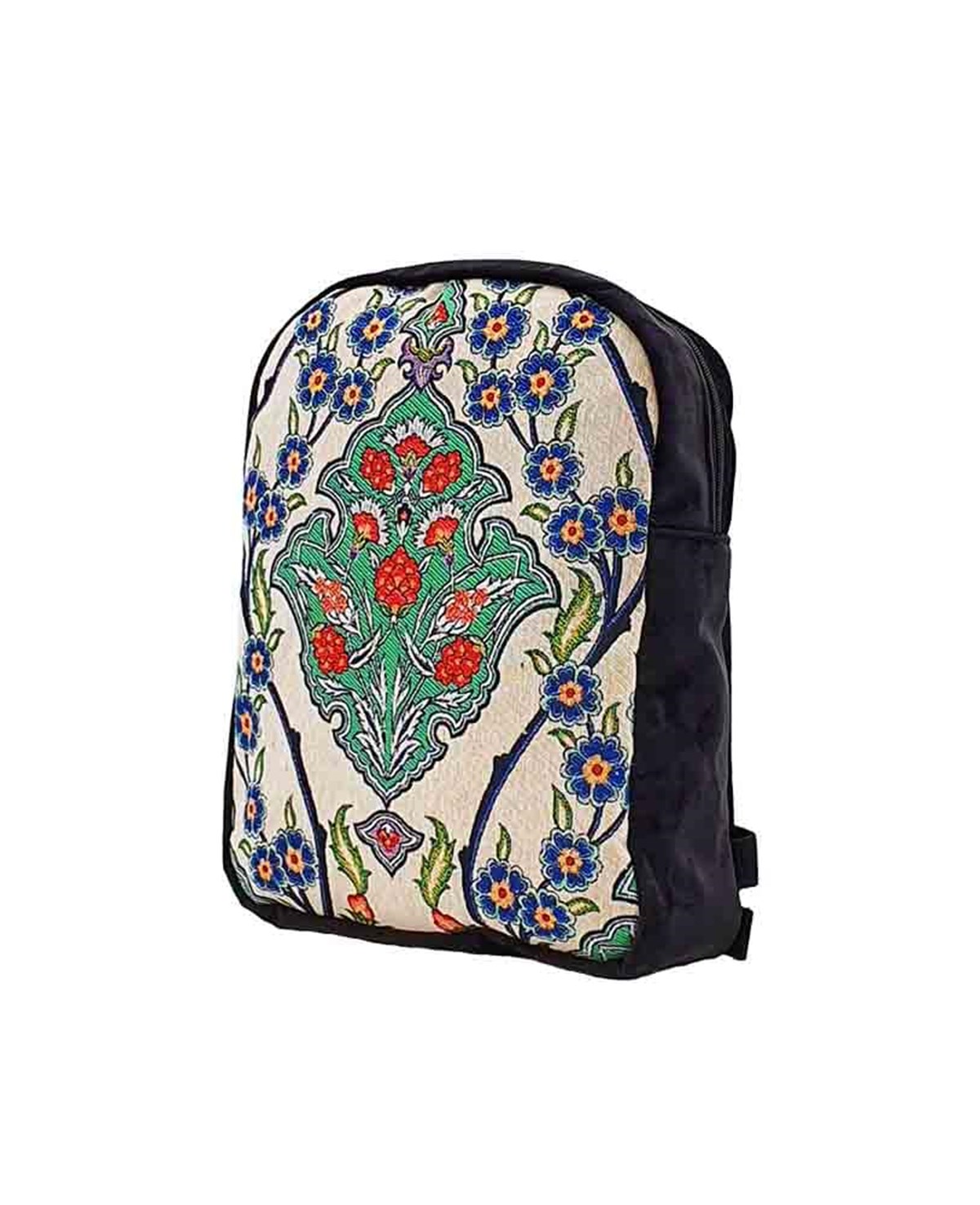 Çiçek Motifli Goblen Dokuma Sırt Çantası