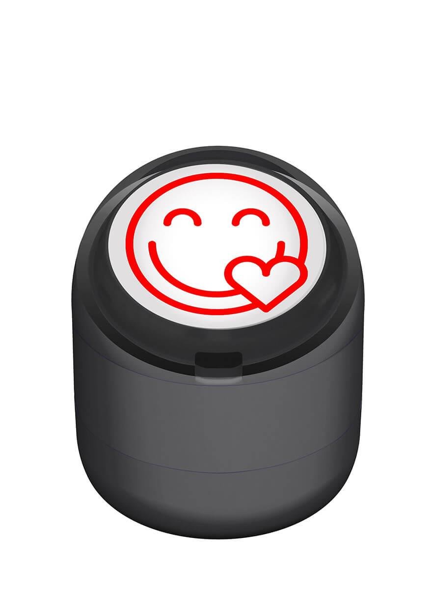 Gülen Emoji Kalp Motivasyon Kaşesi 22mm Yuvarlak Teknobutik.com'da