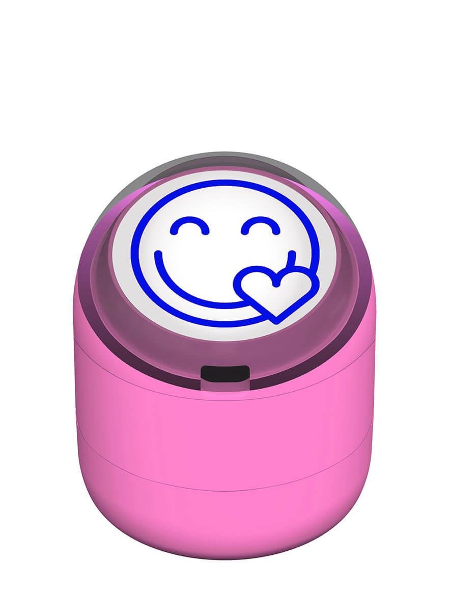 Gülen Emoji Kalp Motivasyon Kaşesi 22mm Yuvarlak Teknobutik.com'da