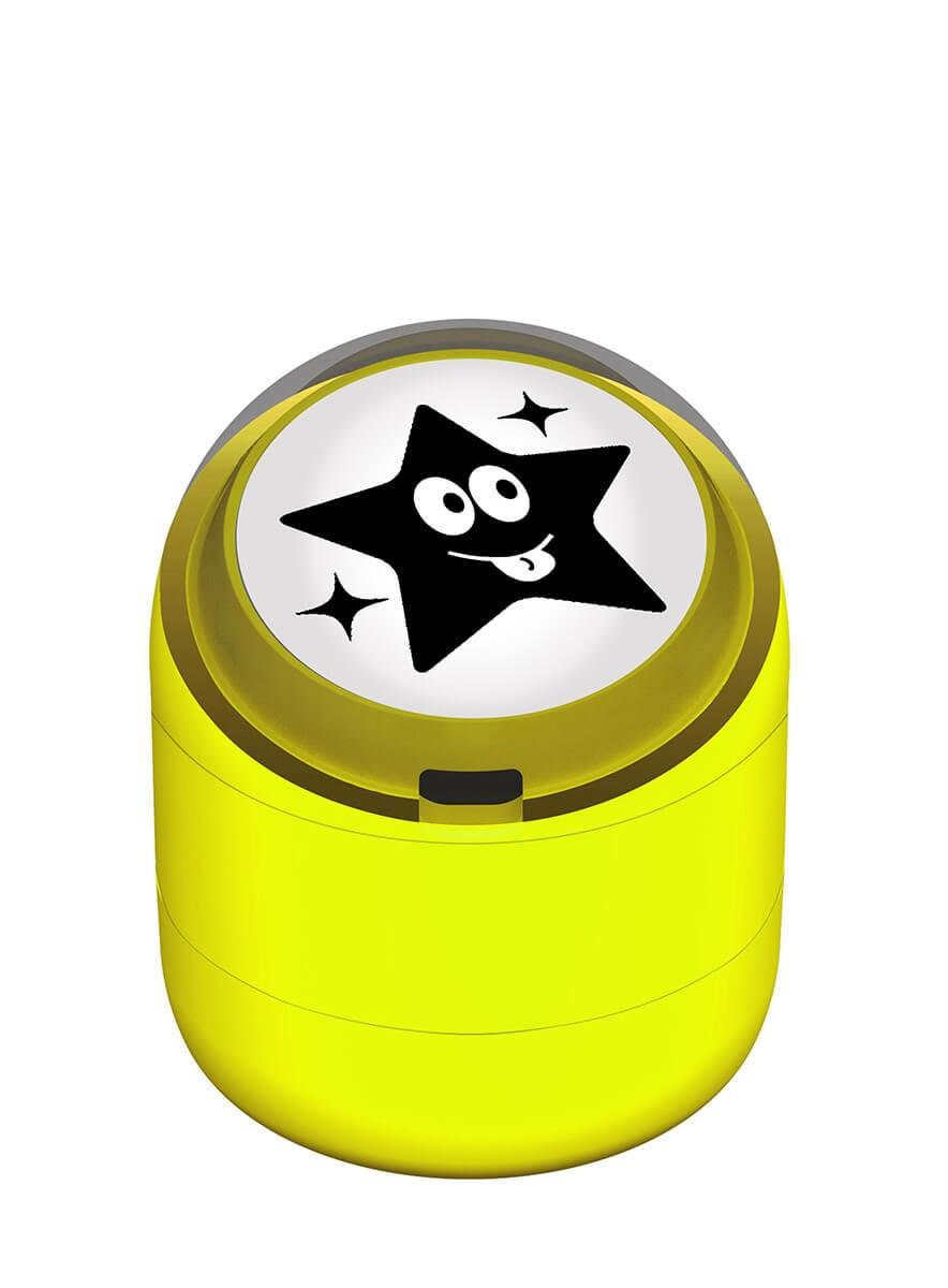 Şakacı Yıldız Emojili Motivasyon Kaşesi 22mm Yuvarlak Teknobutik.com'da