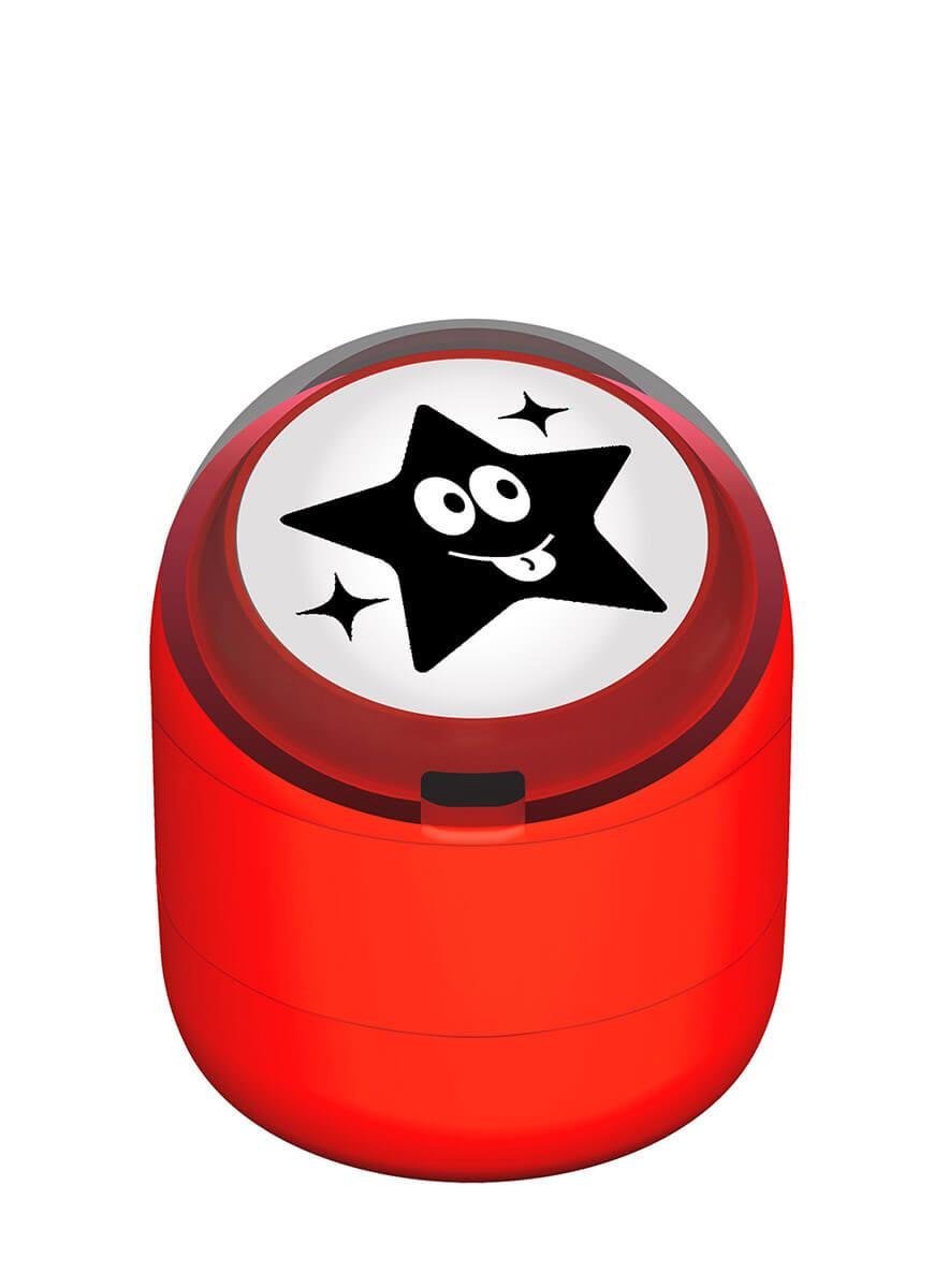 Şakacı Yıldız Emojili Motivasyon Kaşesi 22mm Yuvarlak Teknobutik.com'da