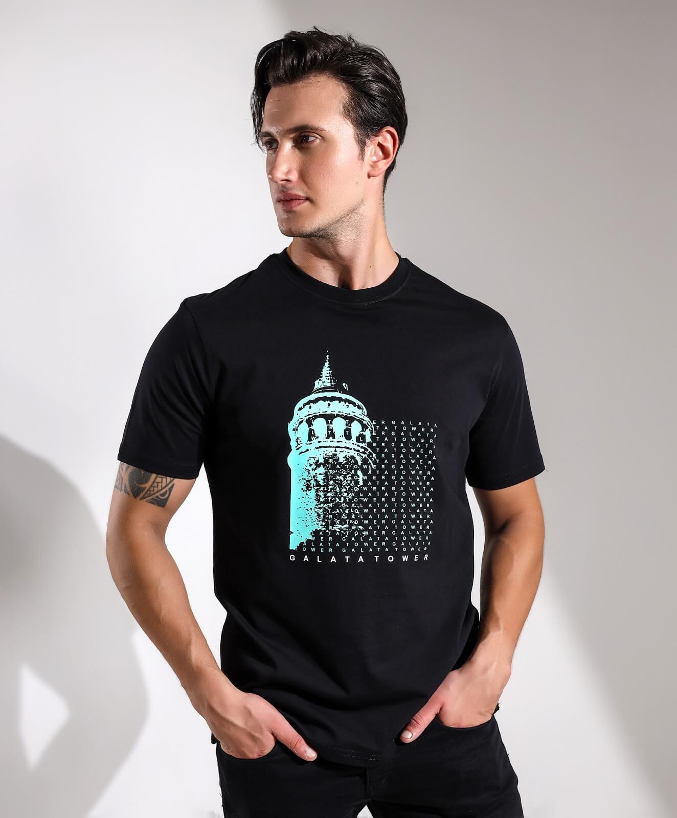 Galata Tower Baskılı Regular Kalıp T-shirt Teknobutik.com'da