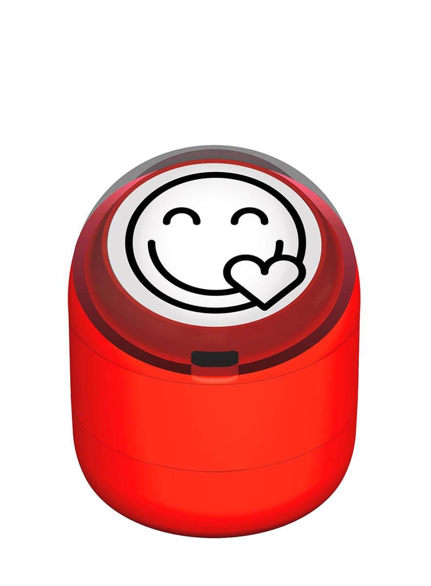 Gülen Emoji Kalp Motivasyon Kaşesi 22mm Yuvarlak Teknobutik.com'da