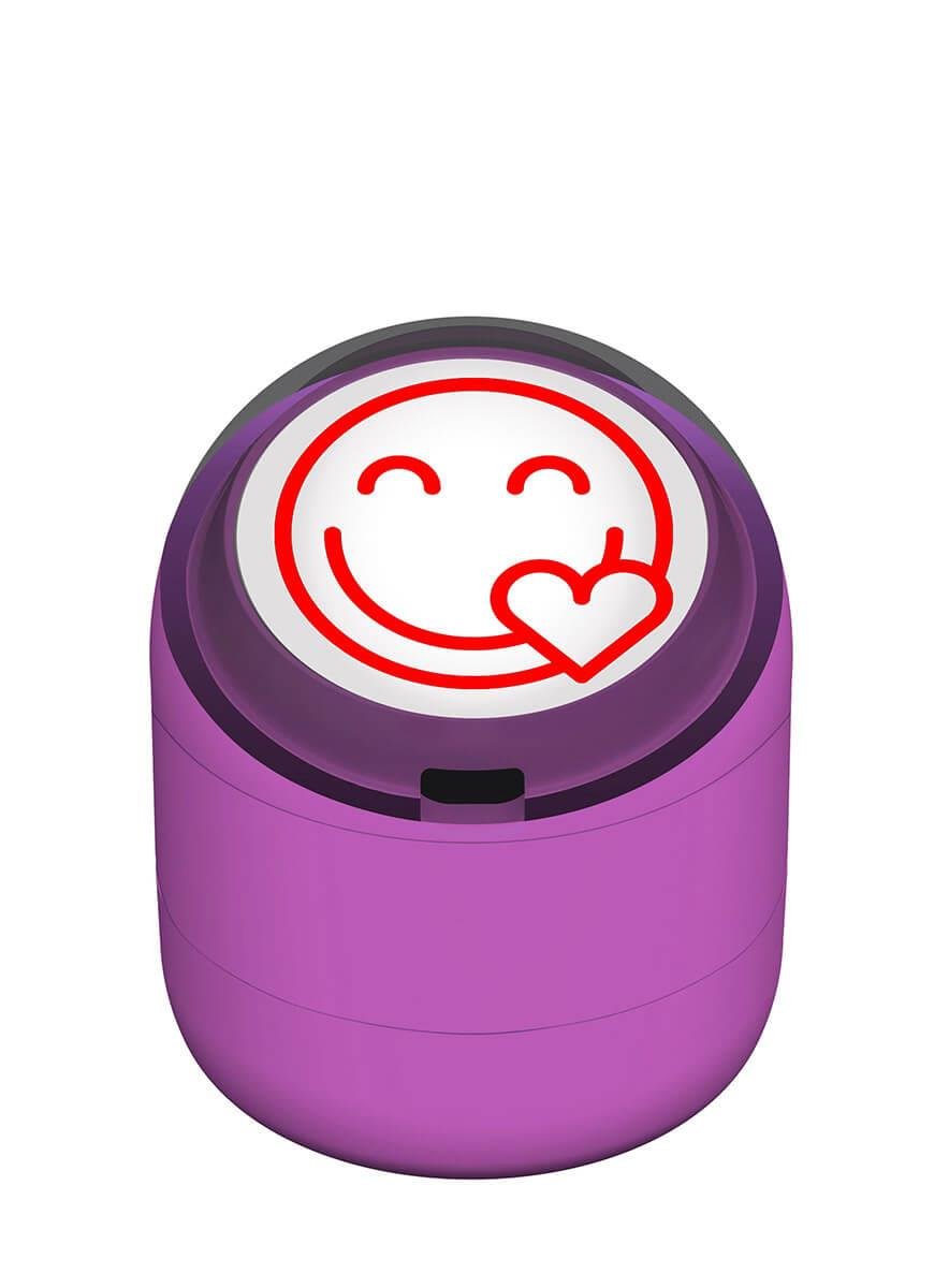 Gülen Emoji Kalp Motivasyon Kaşesi 22mm Yuvarlak Teknobutik.com'da