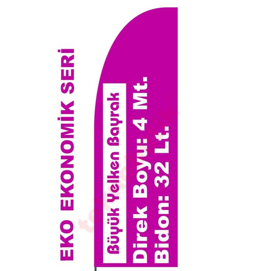Eko Büyük Yelken Bayrak Baskılı 100cm x 300cm Teknobutik.com'da