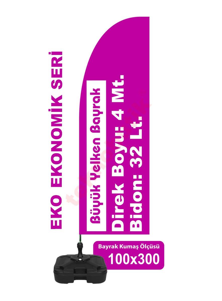 Eko Büyük Yelken Bayrak Baskılı 100cm x 300cm Teknobutik.com'da