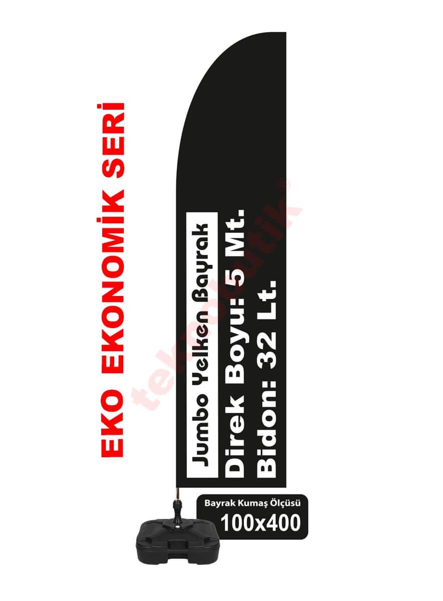 Eko Jumbo Yelken Bayrak Baskılı 100cm x 400cm Teknobutik.com'da