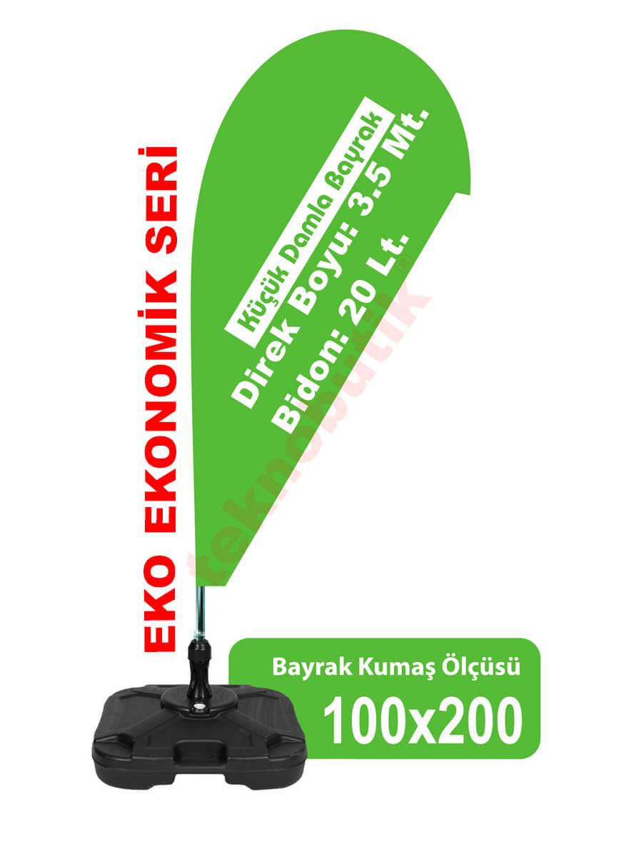 Eko Küçük Damla Yelken Bayrak Baskılı 100cm x 200cm Teknobutik.com'da