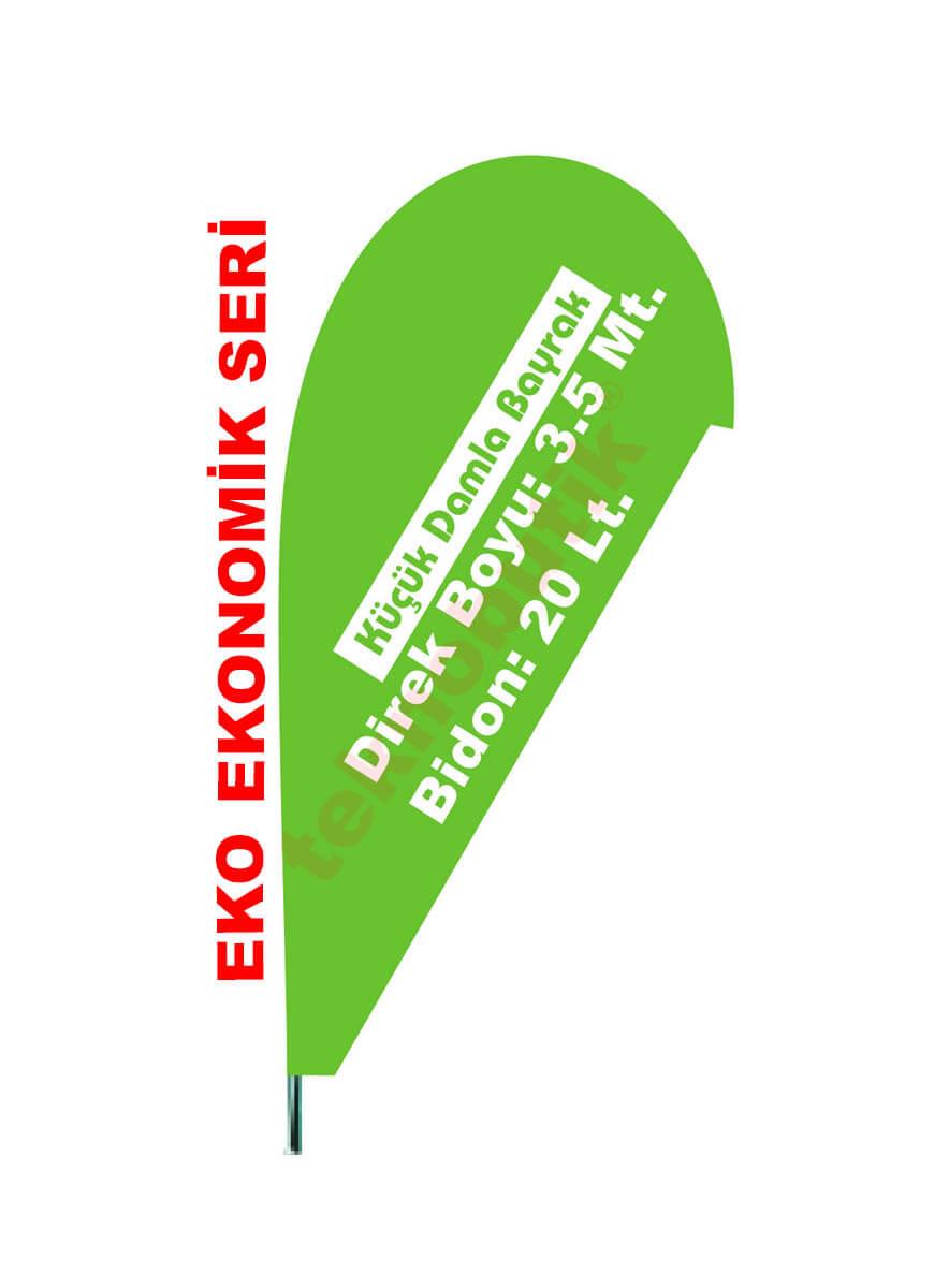 Eko Küçük Damla Yelken Bayrak Baskılı 100cm x 200cm Teknobutik.com'da