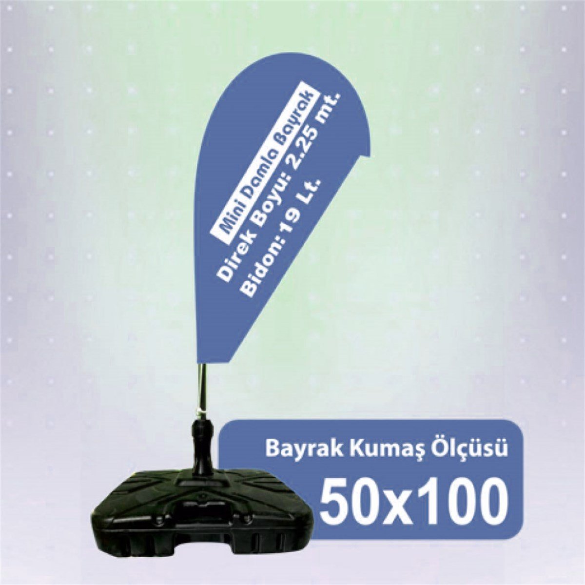 Eko Mini Damla Yelken Bayrak Baskılı 50cm x 100cm