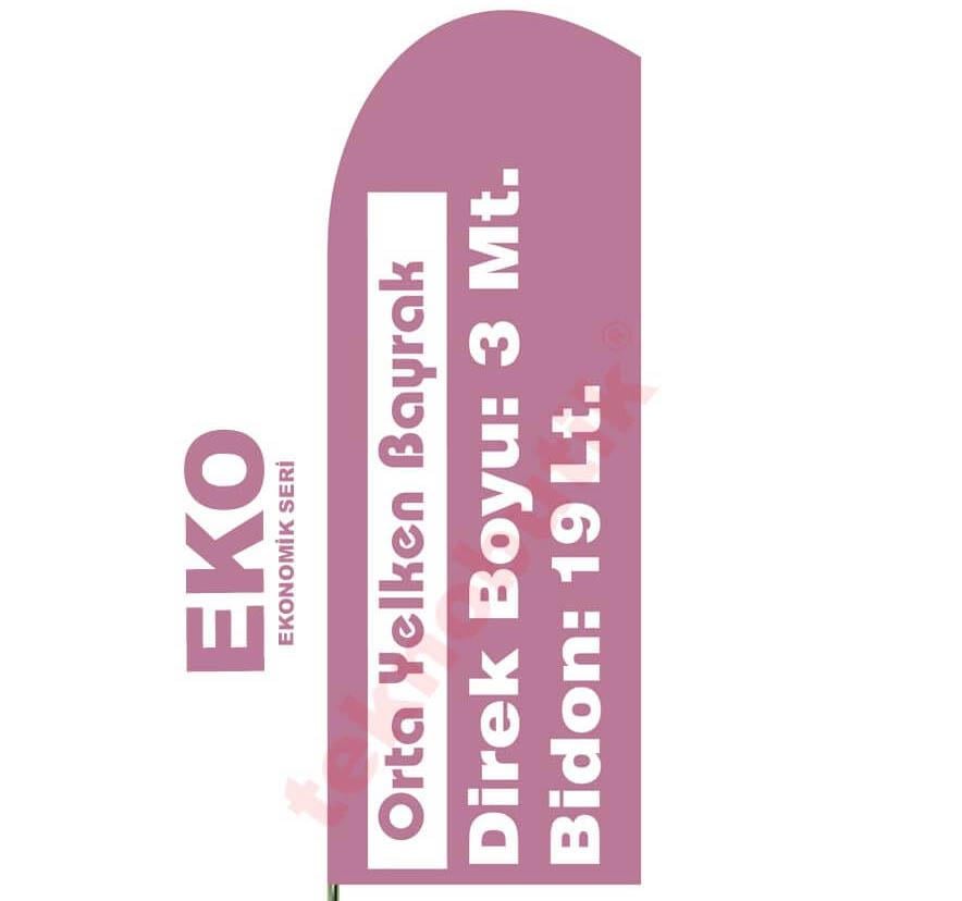 Eko Orta Yelken Bayrak Baskılı 75cm x 200cm Teknobutik.com'da