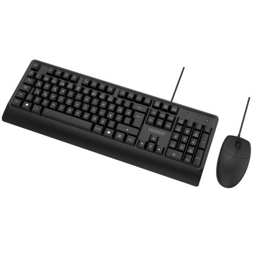 Everest KM-619 Siyah Usb Q Kablolu Klavye + Mouse Set Teknobutik.com'da