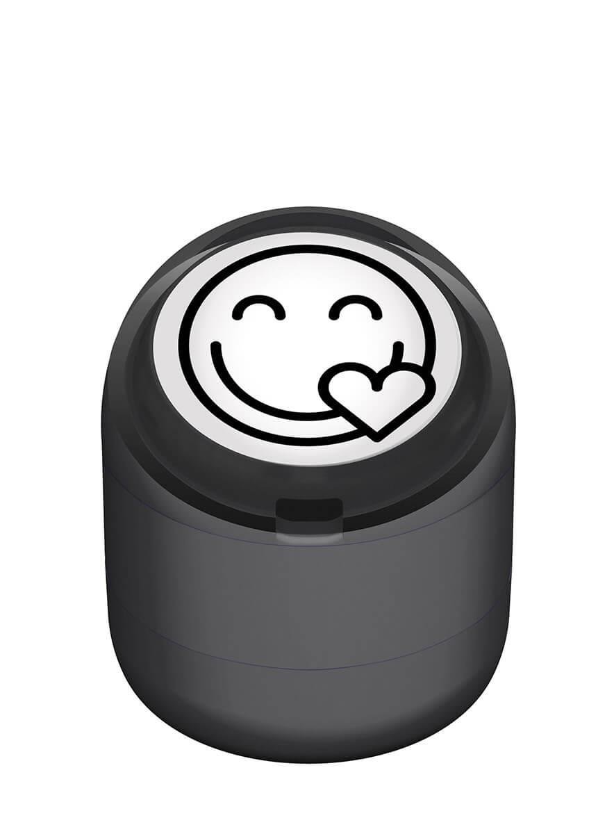 Gülen Emoji Kalp Motivasyon Kaşesi 22mm Yuvarlak Teknobutik.com'da
