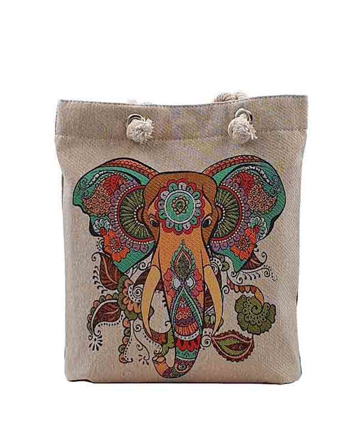 Fil Desenli Goblen Dokuma Heybe Çanta