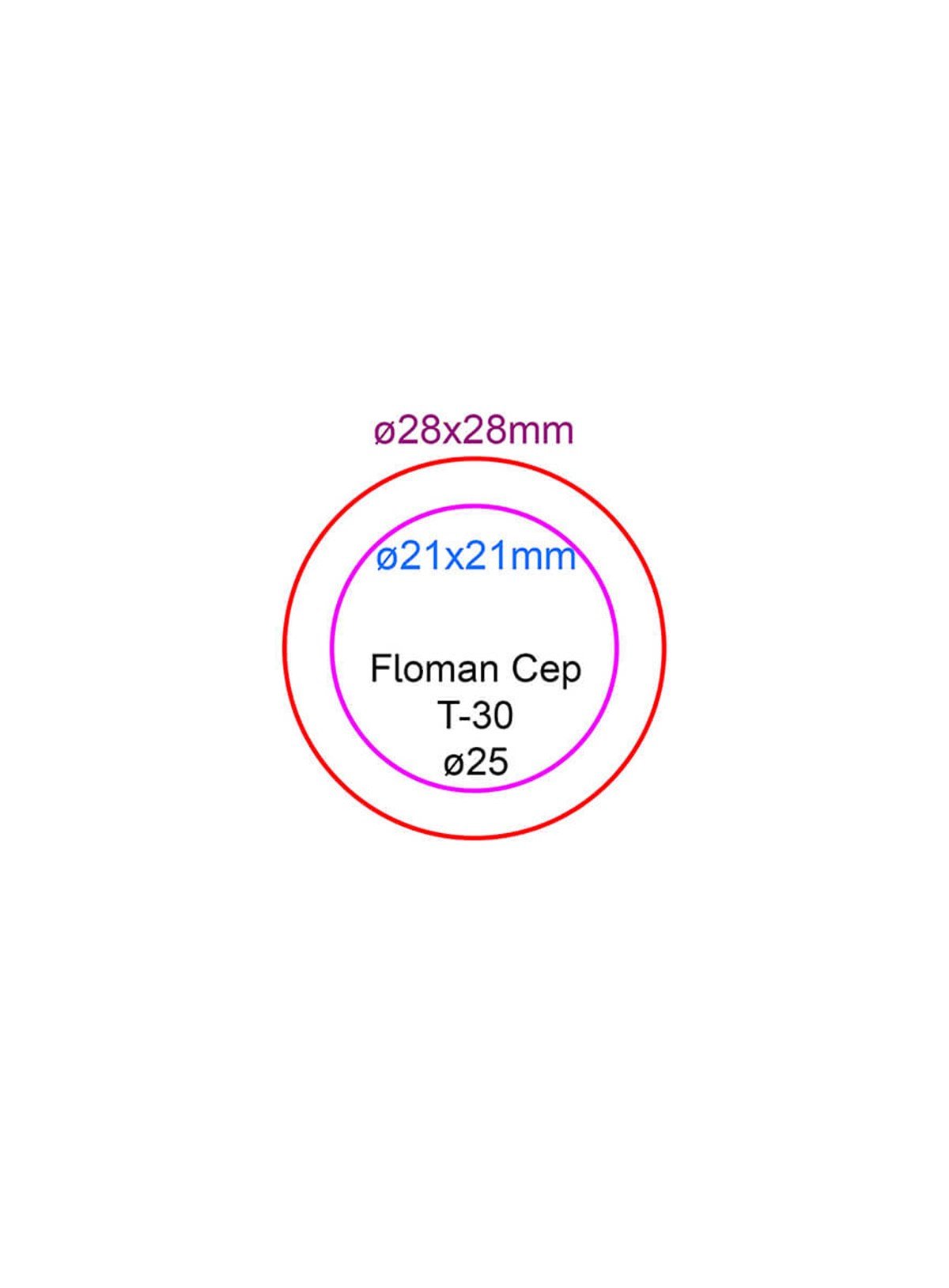 Floman Siyah T-30 Flash Cep Kaşe 25mm Yuvarlak Teknobutik.com'da