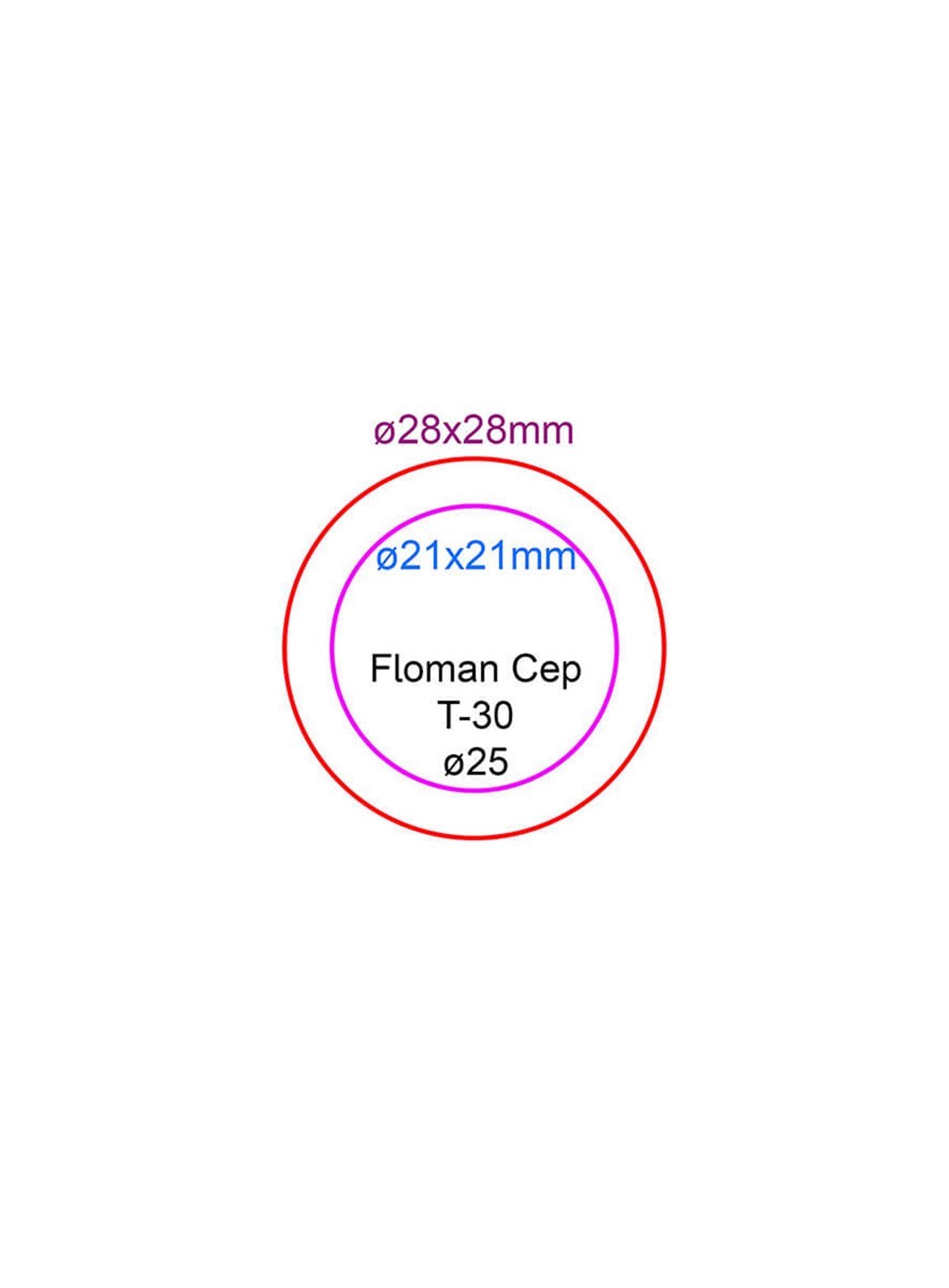 Floman Siyah T-30 Flash Cep Kaşe 25mm Yuvarlak Teknobutik.com'da