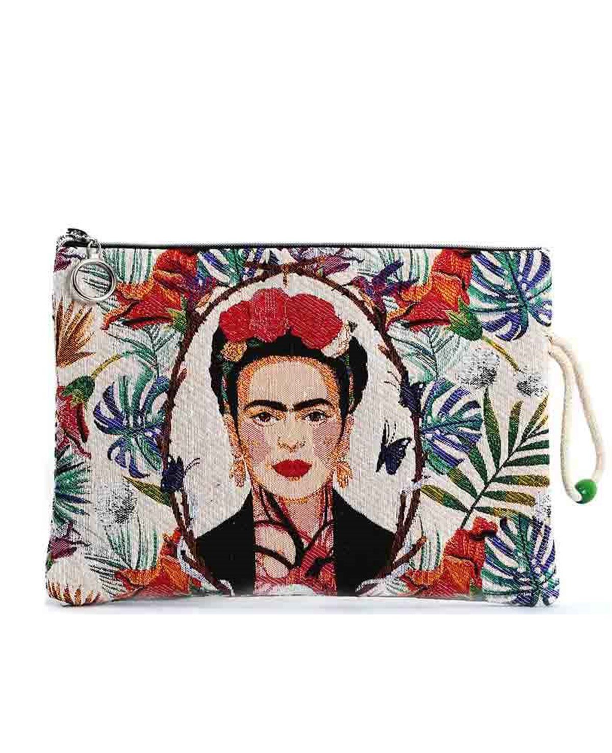 Fri-da Desenli Goblen Dokuma Makyaj Çantası (Clutch)